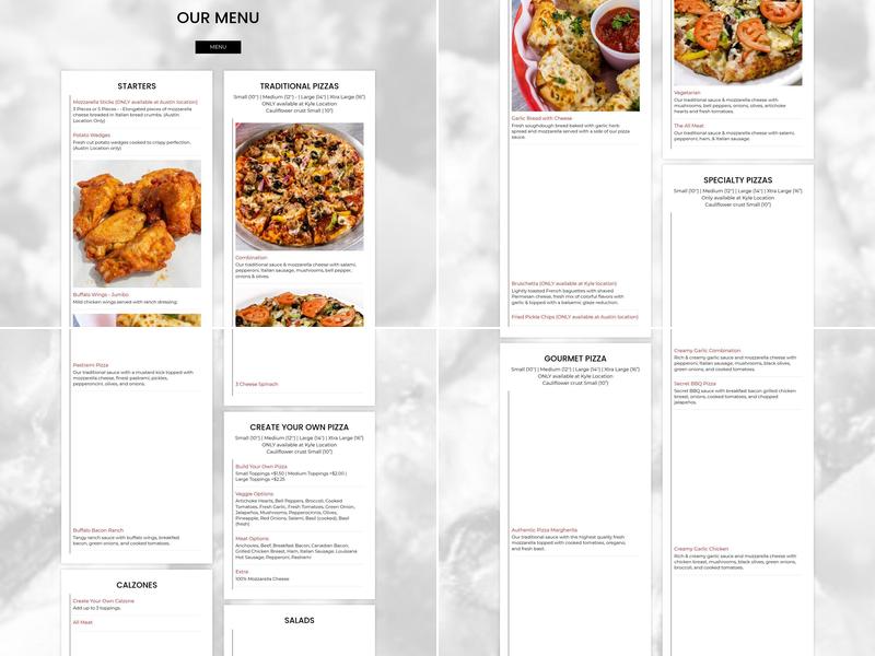 Pizza Leon - Austin Tx Menu