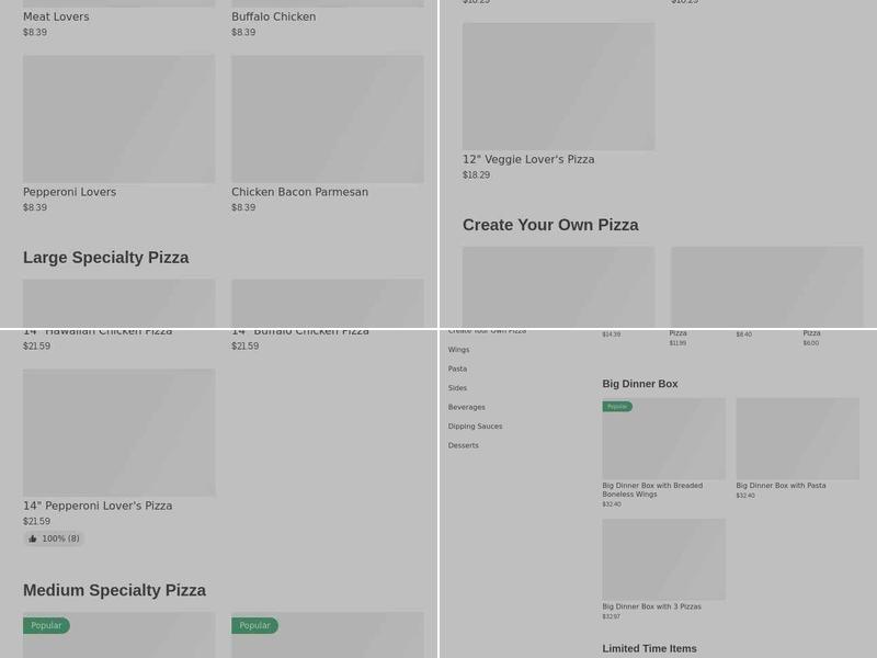 Pizza Hut Menu