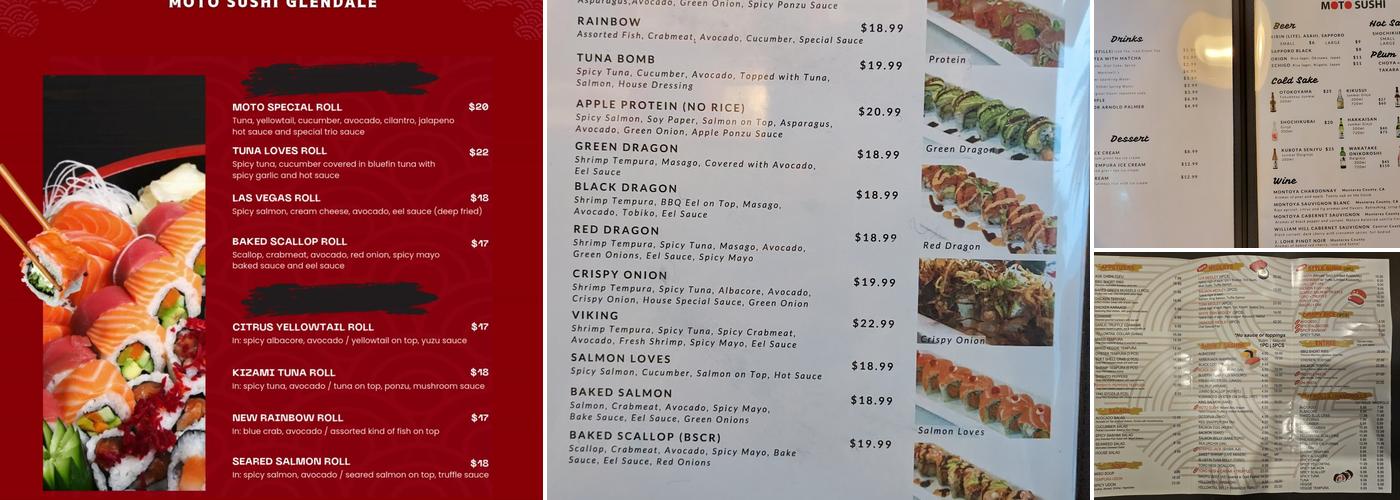 MOTO SUSHI Menu