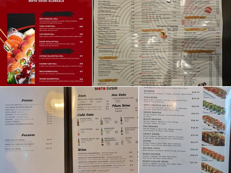 MOTO SUSHI Menu