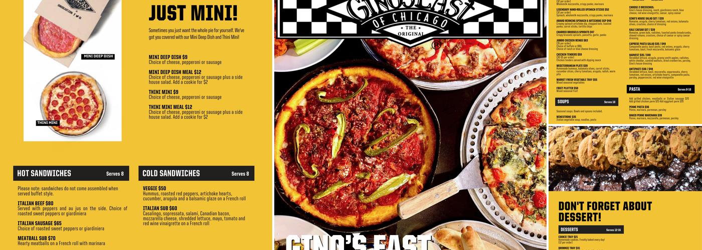 Gino's East of Chicago Menu