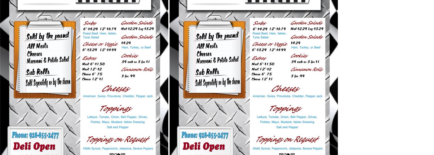 Pit Stop Deli Menu