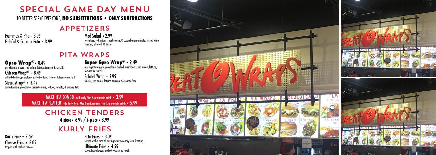 Gyro Wrap Menu