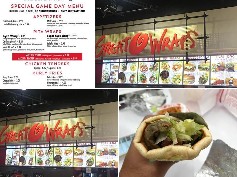 Gyro Wrap Menu