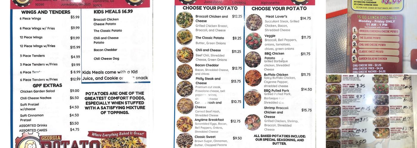 Georgia Potato Factory Menu