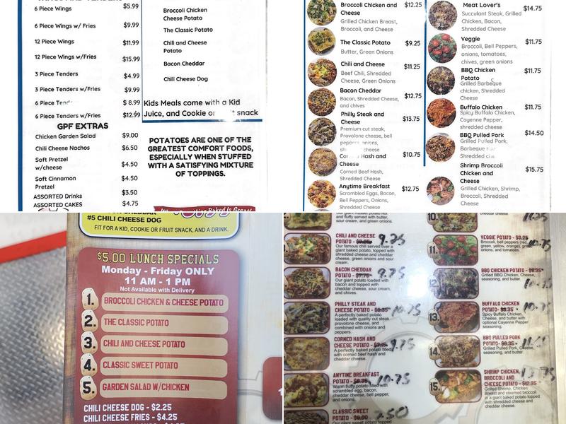 Georgia Potato Factory Menu