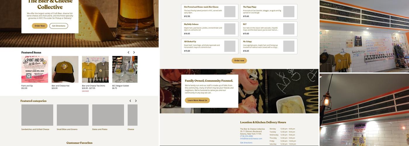 The Bier & Cheese Collective Menu