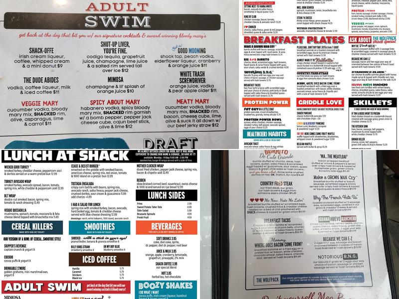 Shack Breakfast & Lunch Menu