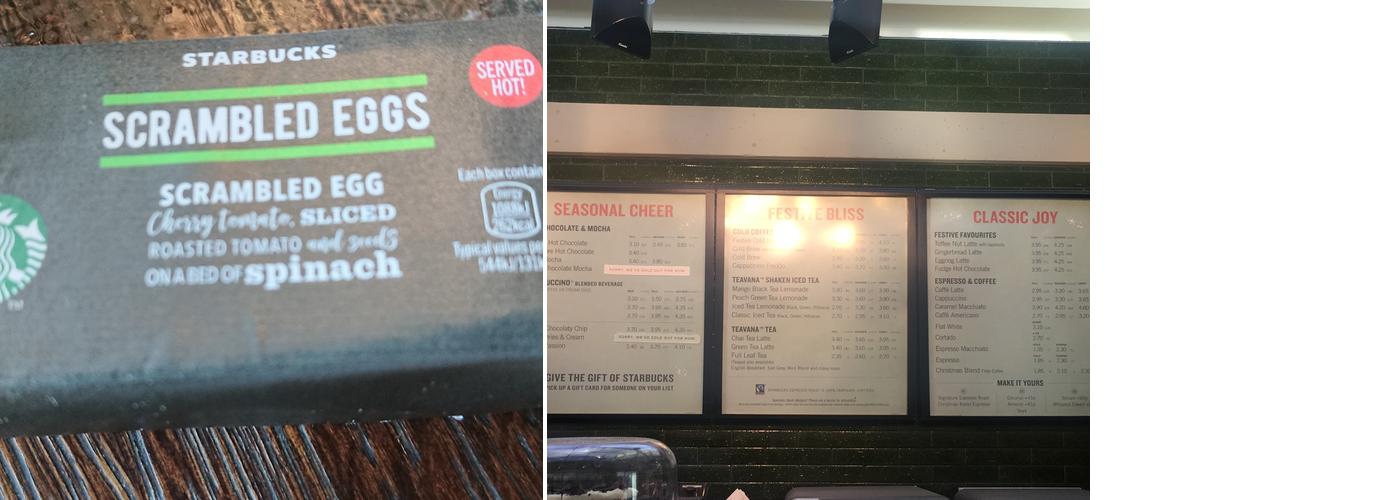 Starbucks Coffee Menu