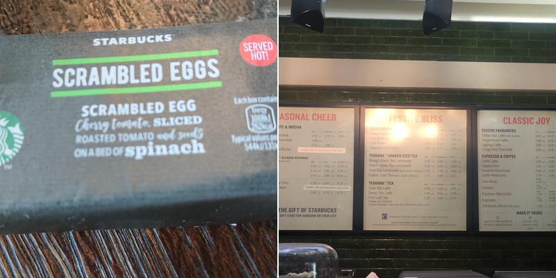 Starbucks Coffee Menu