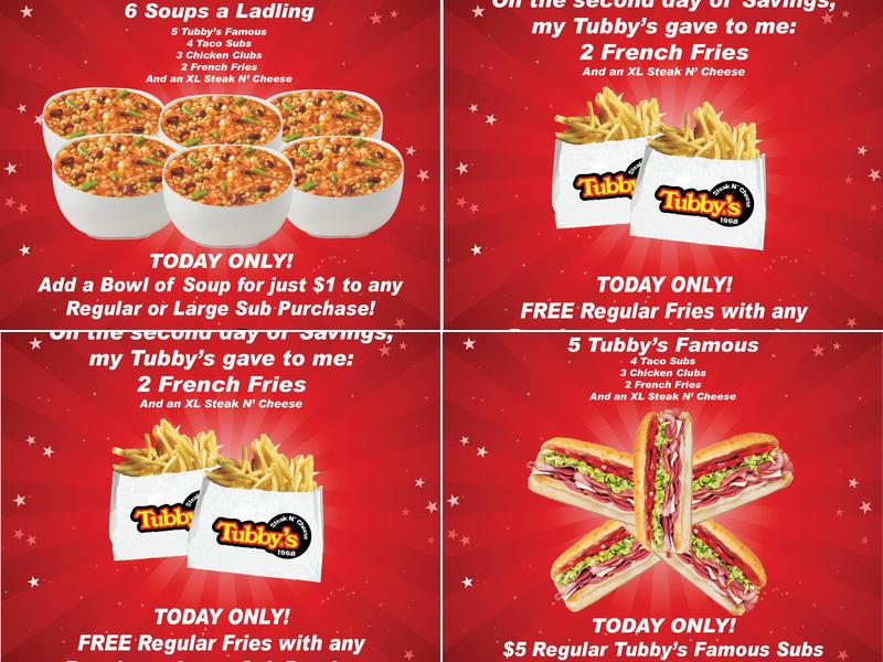 Tubby's Sub Shop Menu