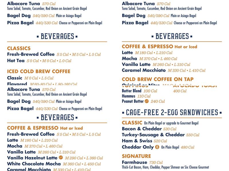 Noah's NY Bagels Menu