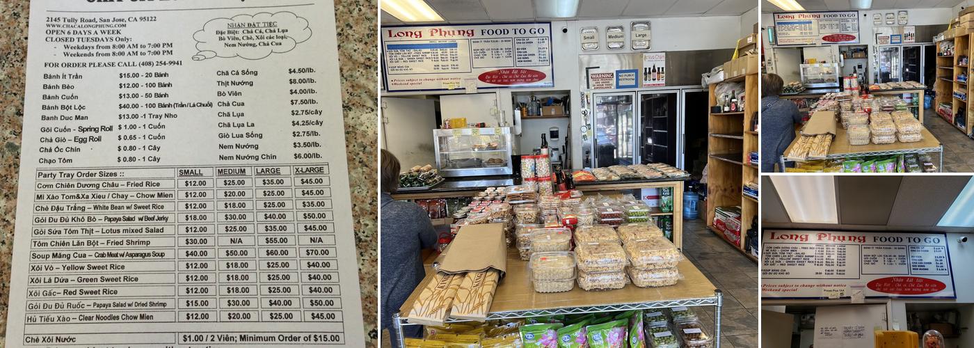 Cha Ca Long Phung Menu