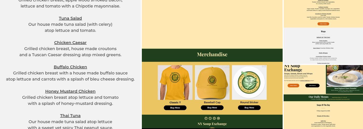 NY Soup Exchange Menu