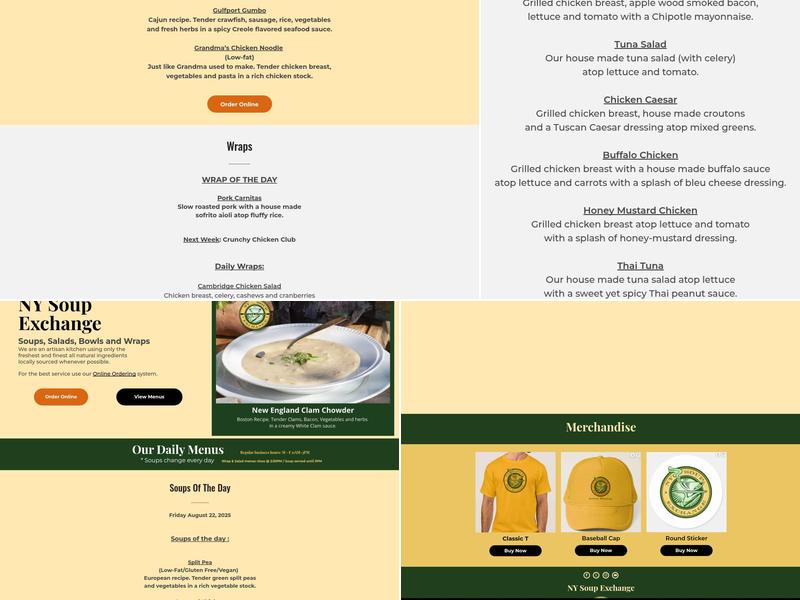 NY Soup Exchange Menu