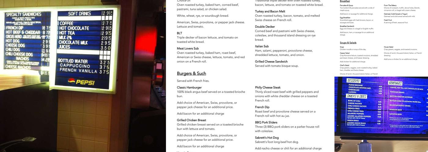 Big Top Eats Menu