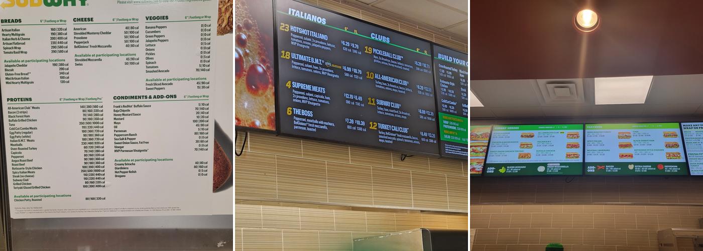 Subway Menu