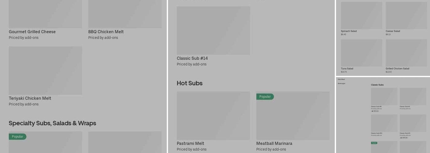 Port of Subs Menu