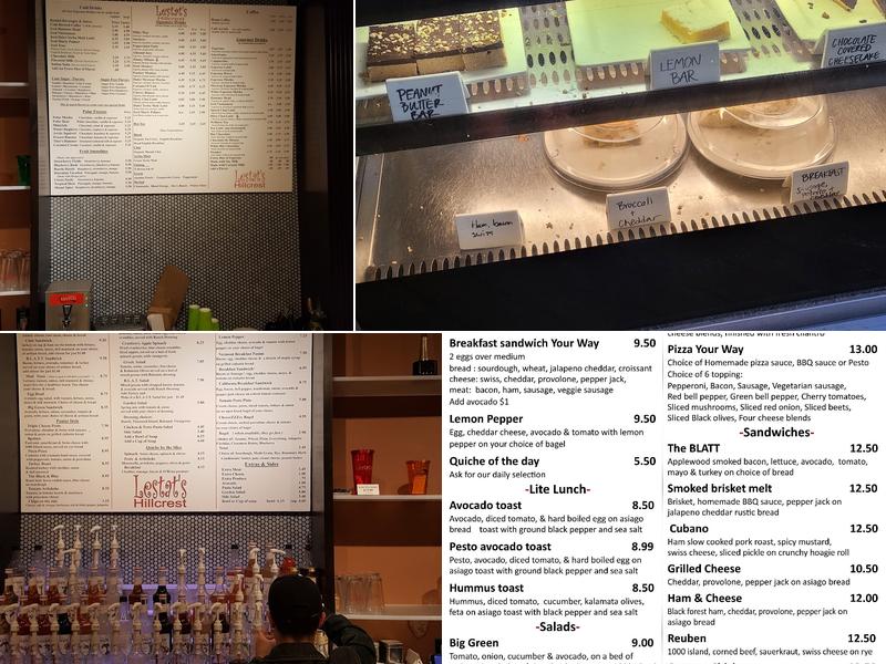 Lestat's Hillcrest Menu