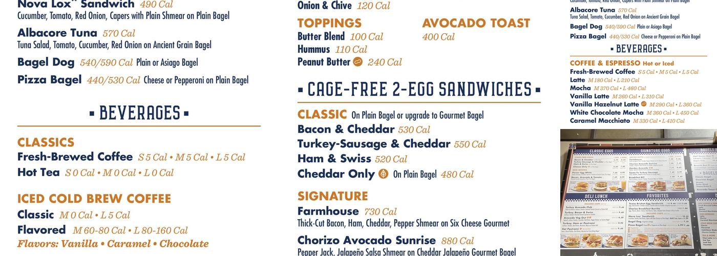 Noah's NY Bagels Menu
