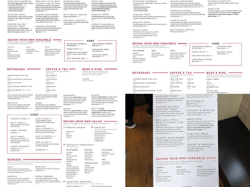 MIXT Salads Menu