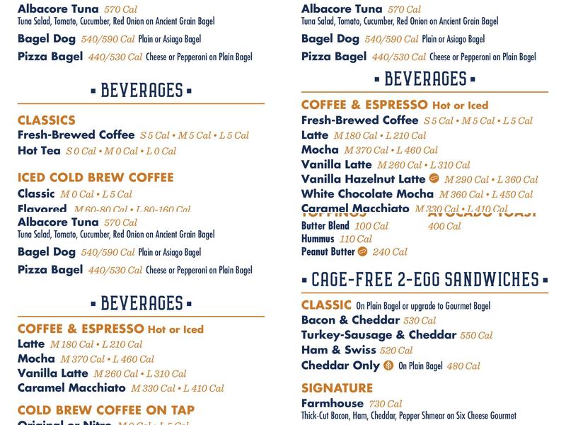 Noah's NY Bagels Menu