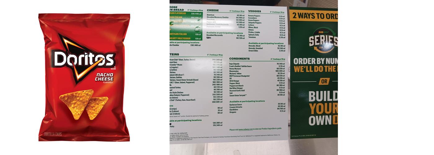 Subway Menu