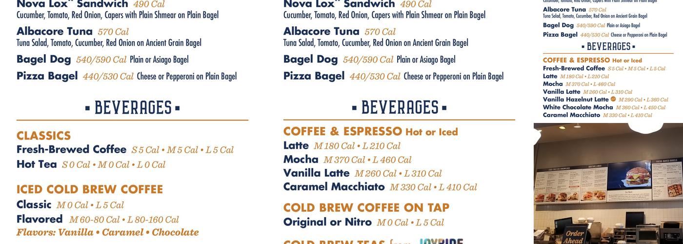 Noah's NY Bagels Menu