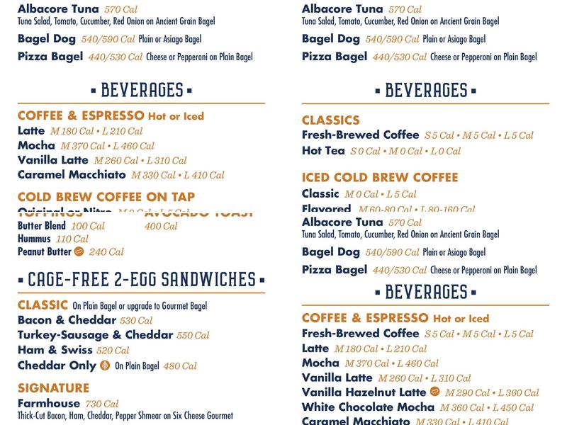 Noah's NY Bagels Menu