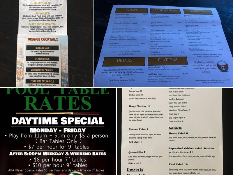 Peyton's Place Menu