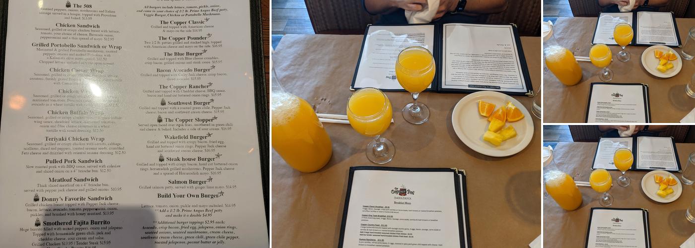 The Copper Pot Saddle Rock Menu