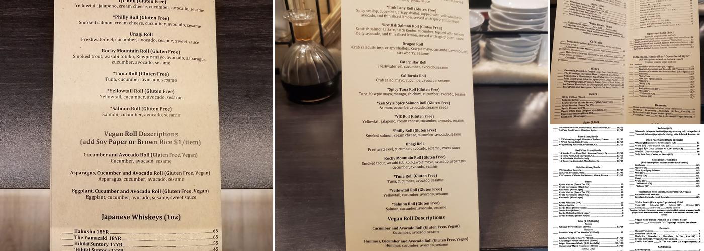 Tai Tai Japanese Menu