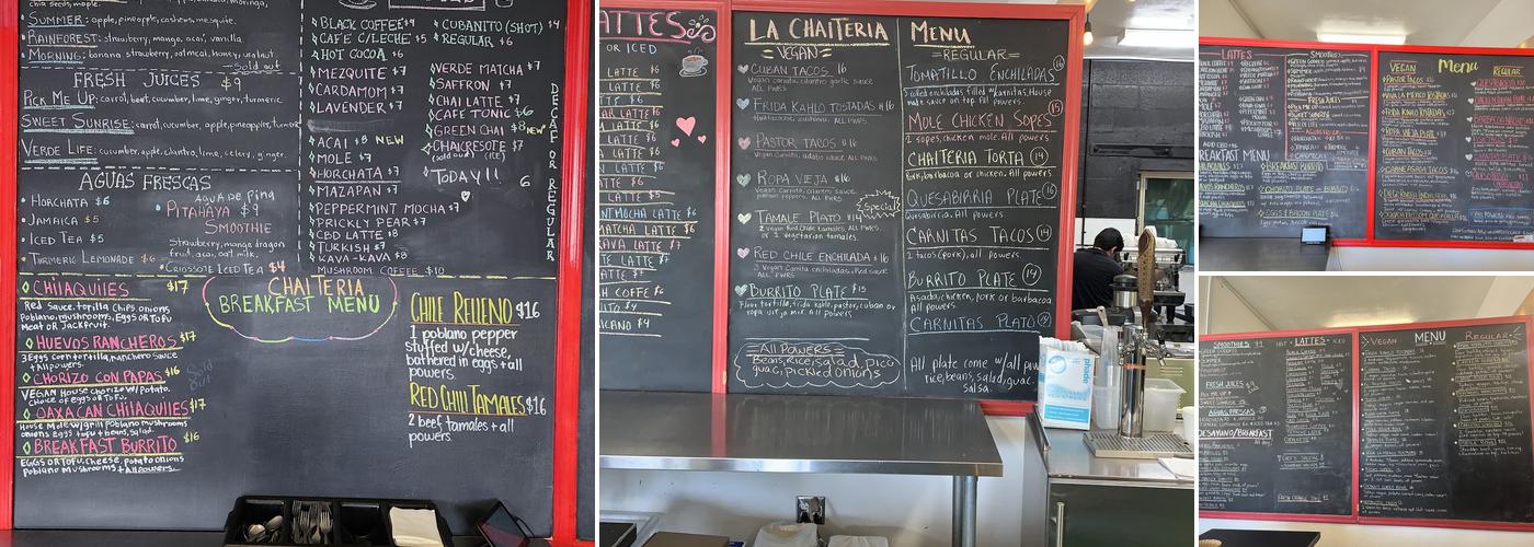 La Chaiteria Menu