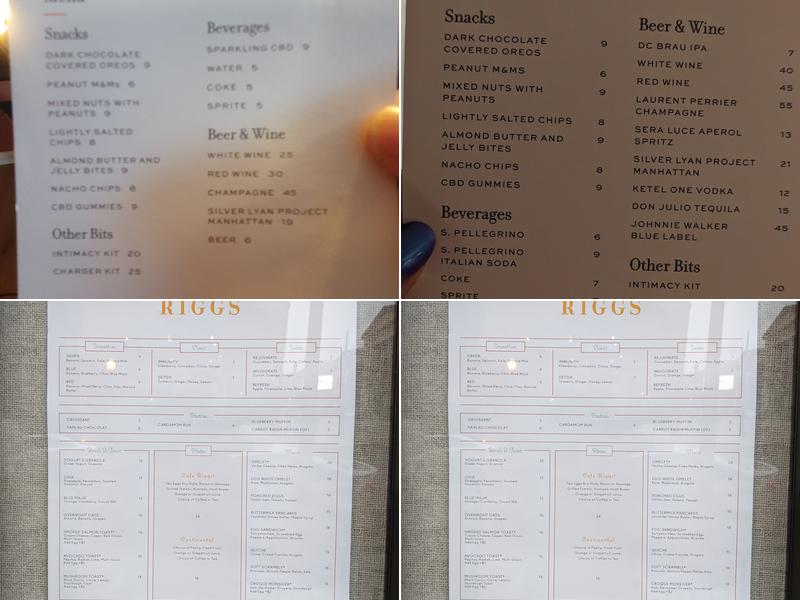 Riggs Washington DC Menu