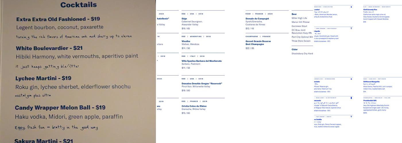 Silver Lyan Menu