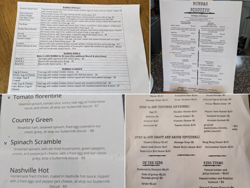 Bubba's Biscuit Lexington Menu