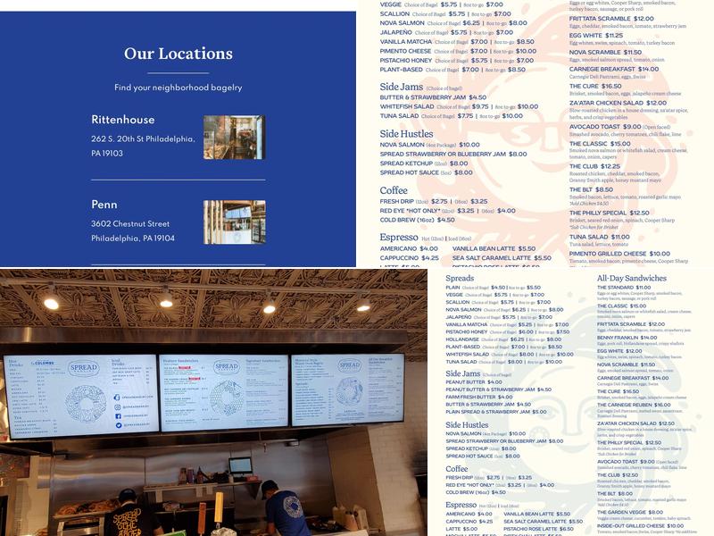 Spread Bagelry Menu