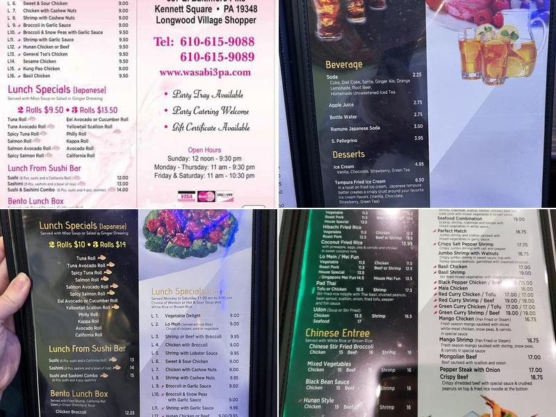 Wasabi 3 Menu