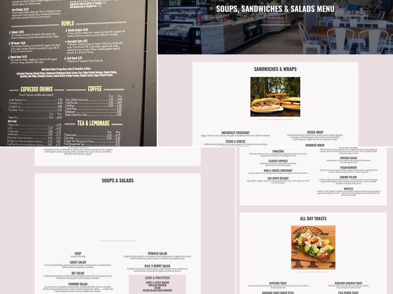 Press and Grind Cafe Menu