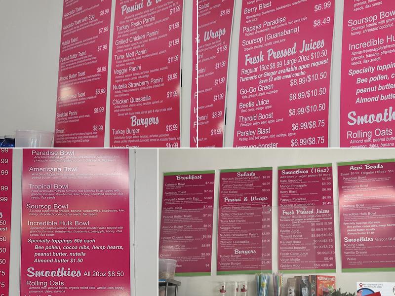 Fresh Fusion Juice Bar Menu