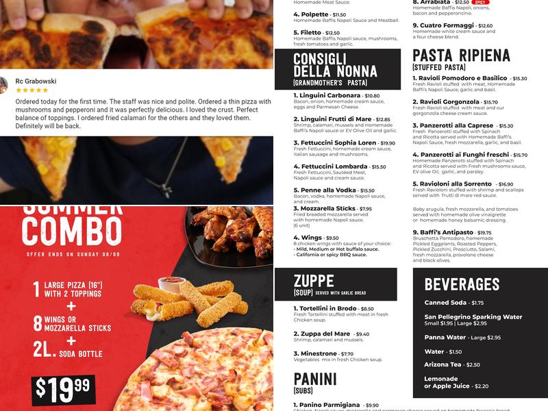 Baffi's Restaurant Menu