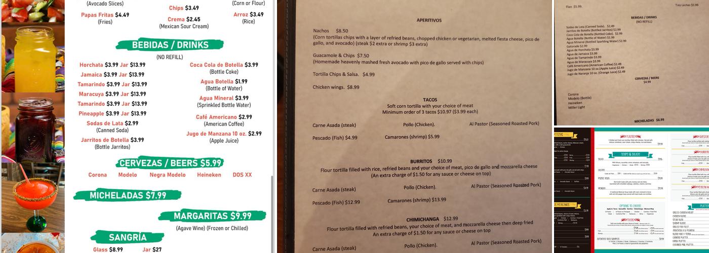 Autentica Taqueria Menu