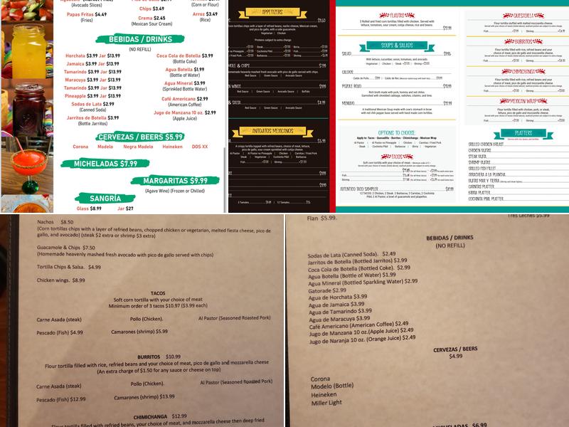 Autentica Taqueria Menu