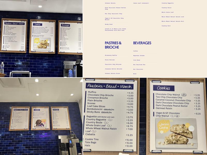 Levain Bakery – NoHo, NYC Menu