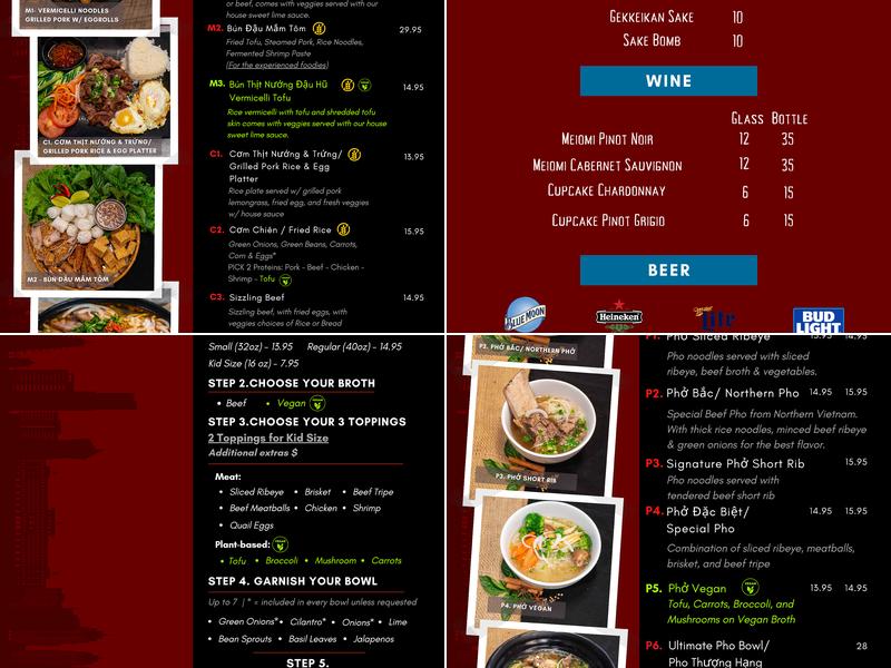 PhoLicious Menu