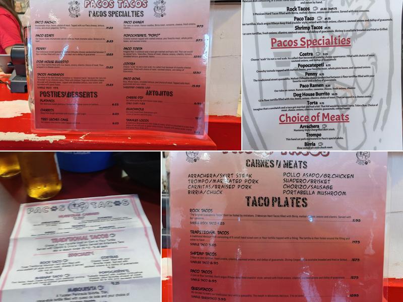 Pacos Tacos (Metairie) Menu