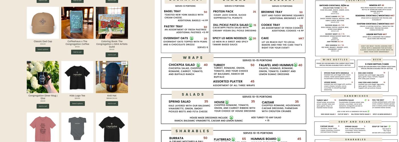 The Congregation Menu