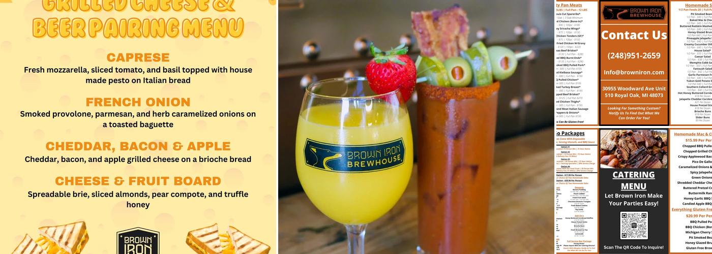 Brown Iron Brewhouse Royal Oak Menu