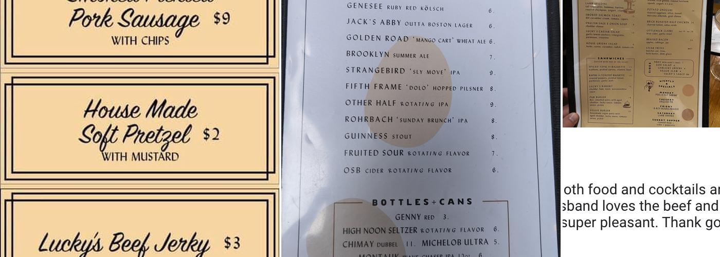 Lucky's Menu