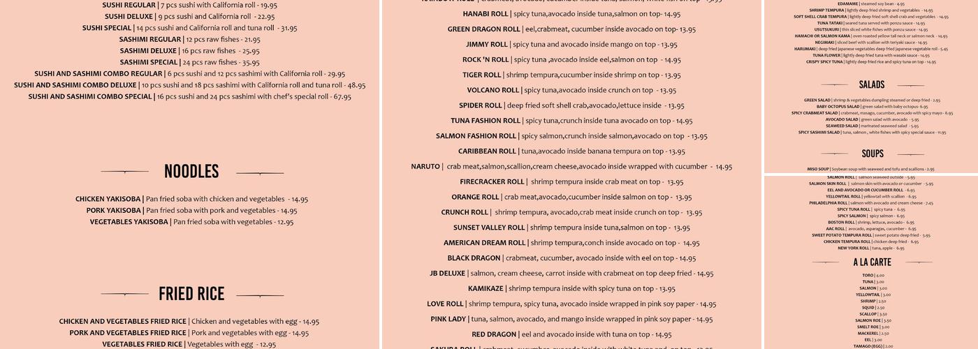 Sushigo Menu